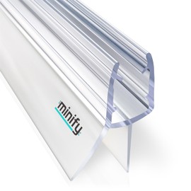 minify Shower Seal for Glass Doors (5-8 mm) - Seal Shower Glass Door Transparent U-Profile with Frosted Glass Sealing Lips Available in Various Lengths [1 x 34 cm]