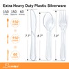 Lamosi 360 Count Extra Heavy Duty Clear Plastic Silverware Set,
