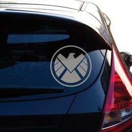 Yoonek Graphics Agents of Shield Decal Sticker for Car Window, Laptop, Motorcycle, Walls, Mirror and More. # 514 (4", Metallic Silver)