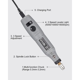 SOBEAU Multifunctional Rotary Tool Set with 95 Accessories, 3 Adjustable Speeds, Multifunctional Tool Drill Electric 5000-10000 rpm for Engraving, Grinding, Polishing