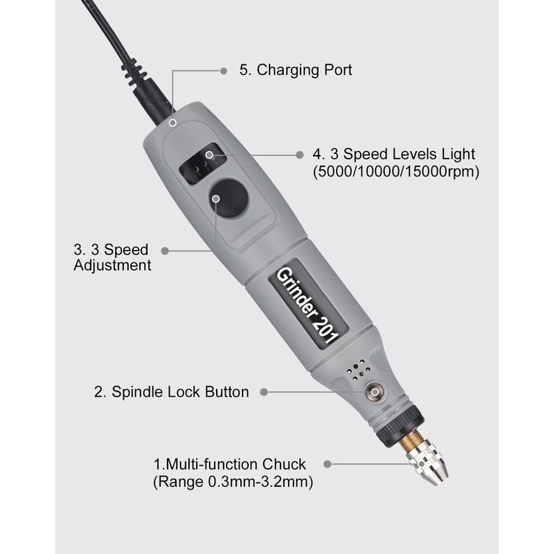 SOBEAU Multifunctional Rotary Tool Set with 95 Accessories, 3 Adjustable