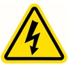 12 x 7cm Yellow Triangular Electrical Hazard Warning Sign (Electric,