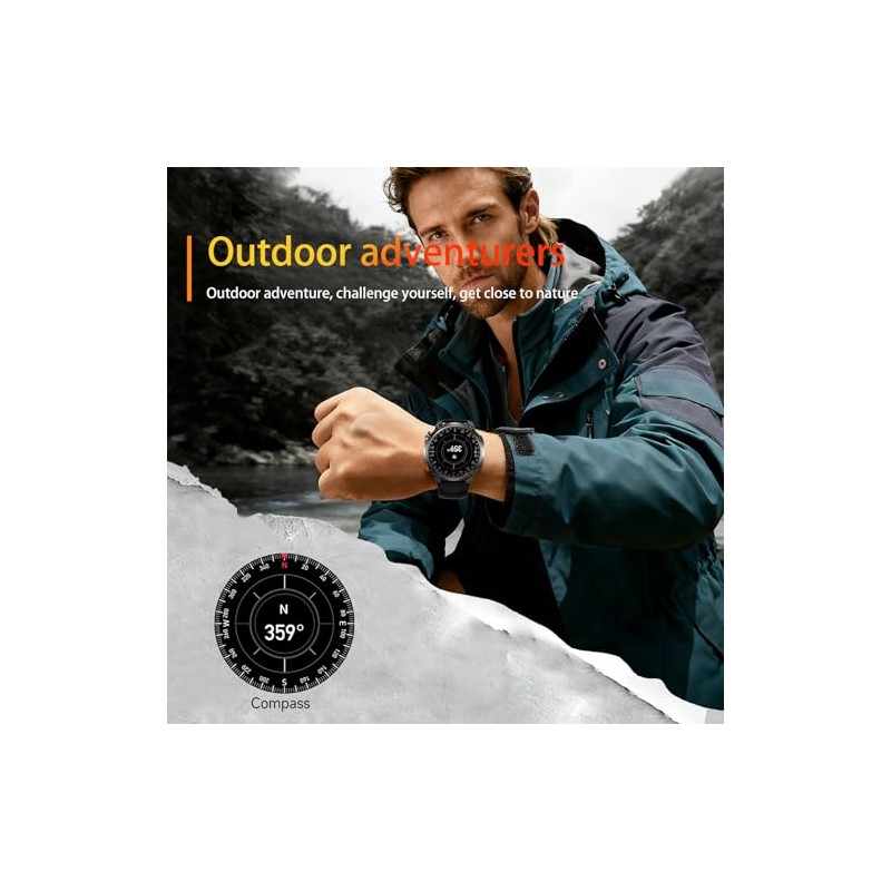 MIlitary Smart Watch with Compass/Flashlight for Android & iPhone (2