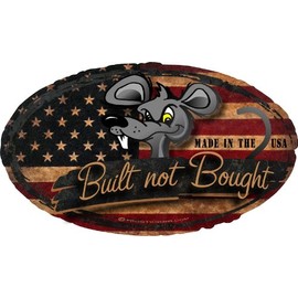 ProSticker 723 (One) 4"x 7" Rat Rod Series Built Not Bought Flag Decal Sticker