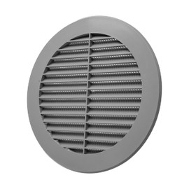 Vent Systems 6'' Inch Grey Soffit Vent Cover - Round Air Vent Louver - Grill Cover - Built-in Insect Screen - HVAC Vents for Bathroom, Home Office, Kitchen - Pack of 1
