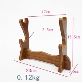 Sword Holder, Wooden Mini Stand, Japanese Swords, Imitation Swords, Wooden Swords, Bamboo Swords, Iai Swords, Sword Stand, Stand, Interior Collection, 1 Tier, 2 Tiers, Double Seat, Easy Assembly, Durable, Hobby, Martial Arts Supplies, Theatrical Use, Sma