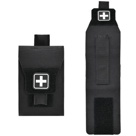 Mini IFAK Micro Trauma Pouch | Compact Empty EDC First Aid Organizer with Tactical MOLLE Clip | Portable Stop Bleeding Supplies Pouch for Medic Gear & Survival Kits(Black)