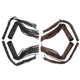 KACEPAR UniV/e*rsal Motorcycle Brake Clutch Levers Fringe Handlebar Grips Tassel UniV/e*rsal Motorcycle Fringe Leather Hand Grip Tassel Brake Lever Cover