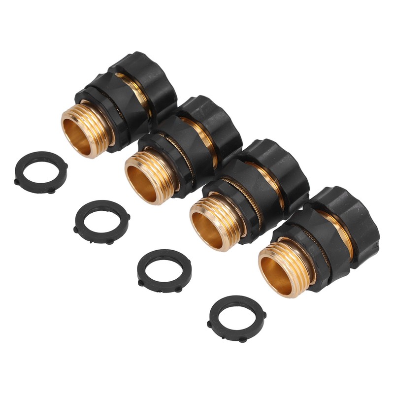 4Pcs Garden Hose Quick Connector Brass High Hardness Durable No