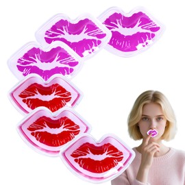 Lip Ice Pack for Injuries, Mini Small Gel Ice Pack, Hot and Cold Compress, Reduce Pain and Swelling, Dark Circles Fade, Eye Relax, Anti-Aging Lip Care Pad Gift for Girl Woman (6 PCS)