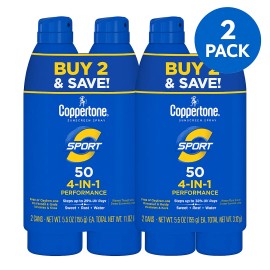 Coppertone Sport SPF 50 Spray 5.5 oz 2 Pack Exp 01/2026 New