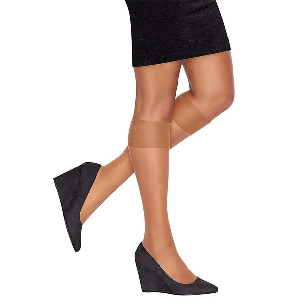 L'eggs womens 10 Pair Everyday Reinforced Toe Knee Highs Pantyhose,