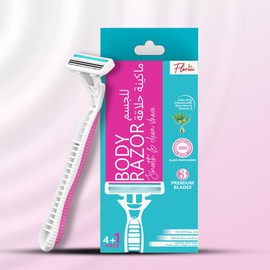Floren Disposable Body Razors for Women - Pack of 5 | With Aloe Vera & Vitamin E Strip | 3 Premium SS European Blade | Smooth & Clean Shave | Hair Removal | For Arms, legs and Bikini Line