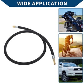 Hihaha Tire Inflator Extension Tube Air Pump Extend Hose Adapter Tire Valve for Car Motorcycle Bicycle Durable Rubber 35.43inch M8x0.8 7mm ID Black