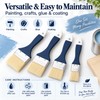 Emenne 4-Piece Natural Bristle Paint Brush Set – Flat Wood