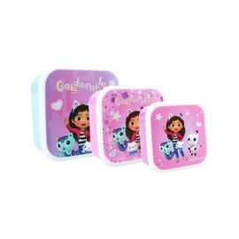 My sweety pop Gabby's Dollhouse Set of 3 Lunch Box - Lunch Box - Lunch Box - for Children - Crib - Nursery - School - Holiday - Meal - 11.5 cm