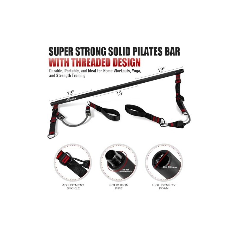 Kit de barra de pilates con bandas de resistencia, equipo