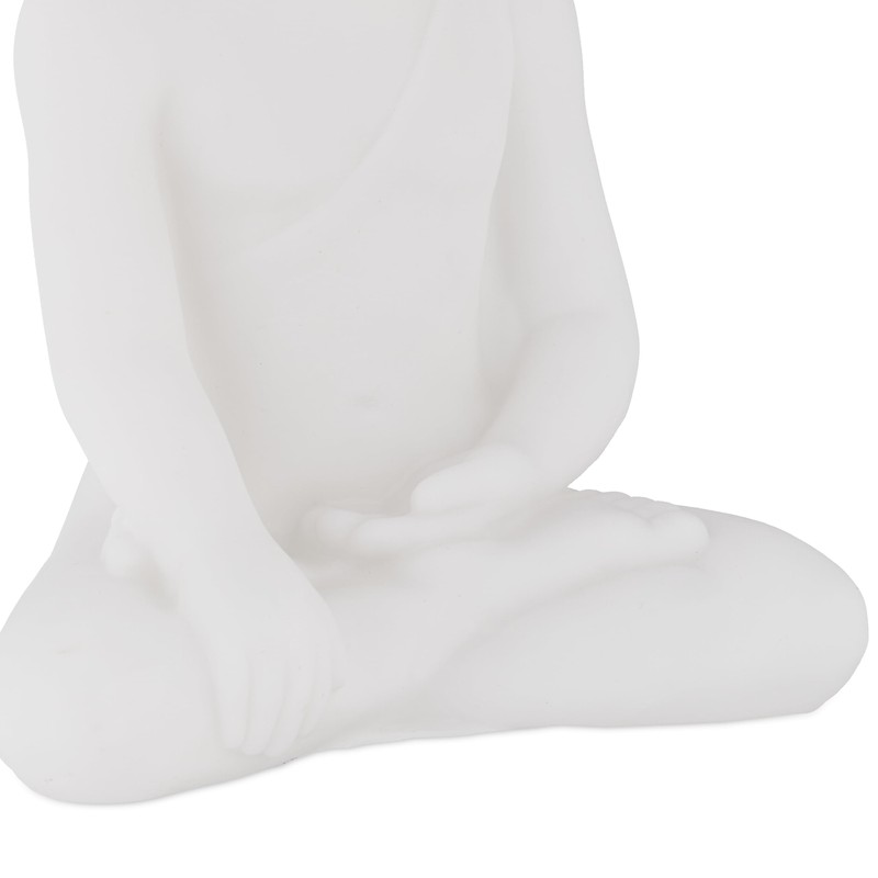 Relaxdays 2 x Buddha Figurine Sitting, 17 cm High, Garden