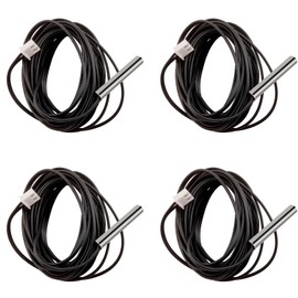 TIEXYE 4pcs 10K Thermistor 3 M, 3950 NTC 10K Thermistor Temperature Sensor Probe, Stainless Steel NTC 10K Temp Sensor Probe use for Water Dispenser/Refrigerators/Freezers,etc.