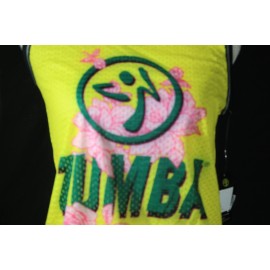 Zumba Spread Zumba Love Tank Top -Yellow Jersey, Pink Roses size XS (B232)