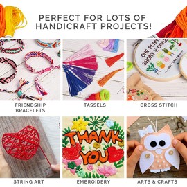 SJBAUTYO Embroidery Thread Set 24 Colours Each 8 Metres: Beautiful Thread for Embroidery, Knotting, Braiding, Crafts, Crochet - Cross Stitch Set - Sewing Thread