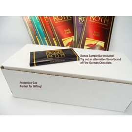 Boxed 6 Pack ~Dark Sea Salt~ Moser Roth Fine German Chocolate Bar ~ With Bonus Sample!