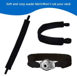 2pcs Tracheostomy Tube Holder Adjustable Tracheotomy Intubation Securement Tape Securemen,Reusable Tie for Post Neck Surgery Supplies Soft Reusable Trach Ties(Black)