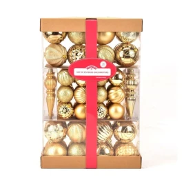 Holiday Time Set Esferas Oro Decorativas Navideñas 74 Piezas Navidad