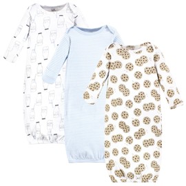 Touched by Nature Unisex Baby Organic Cotton Gowns, Cookies And Milk, 0-6 Months