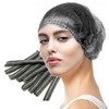 LA MIERE 100 Black Disposable Non-Woven Hairnets, Bouffant Caps, Protective