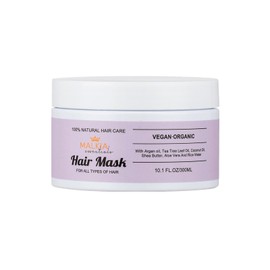 Malkia Essentials- Vegan Hair Mask for Men and Women, Repairing dry and Damaged hair, Organic Hydration, Moisturizing, Strengthening and Nourishing Split Ends, Frizz, Breakage, Silky and Softening