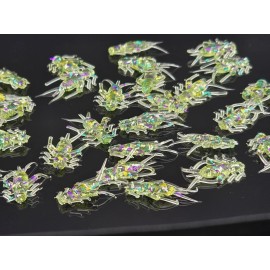 Hooked Baits (32) .875" Mighty Cricket "Mardi Gras" Panfish Jig Crawfish Lure Soft Plastic