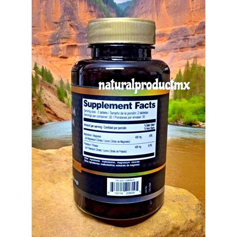 Plantimex Magnesium Potassium Citrate 60 Tabs Citrato de Magnesio y