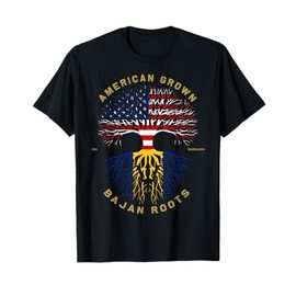 American Grown With Bajan Roots Tree USA Flag Unique Gifts T-Shirt
