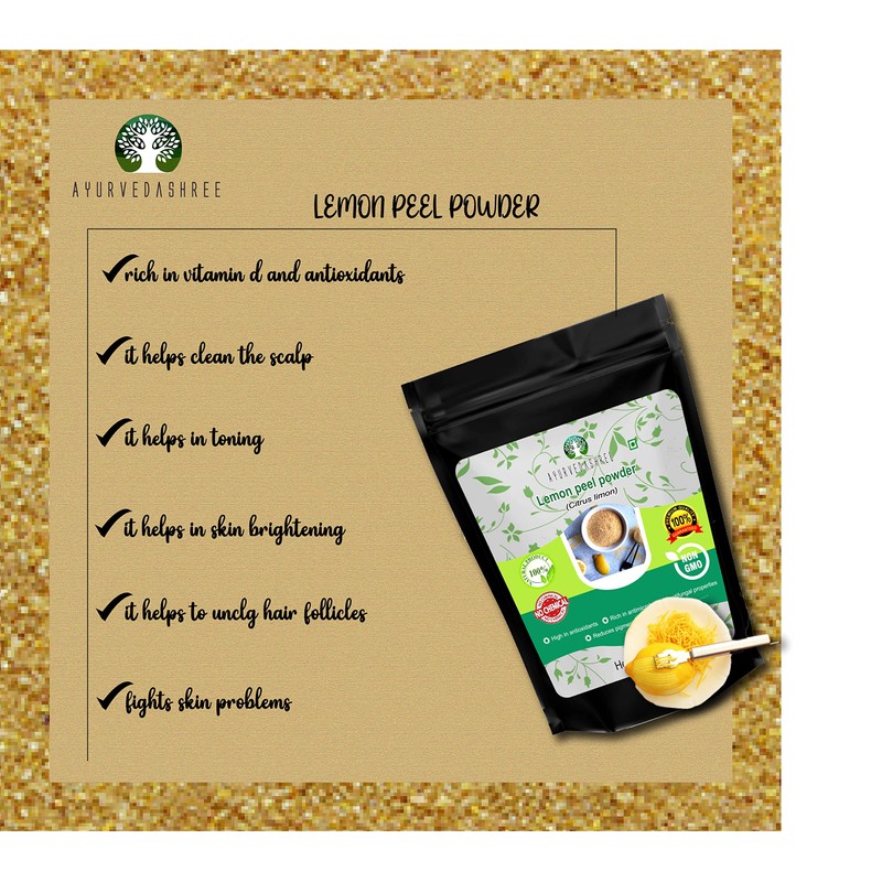 AYURVEDASHREE Lemon Peel Powder 200 Gm | 100% Pure |