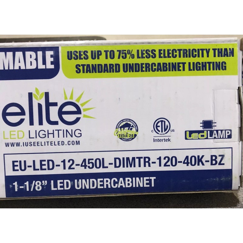 ELITE LIGHTING Undercabinet LED Light 12-1/4"Long 8W 120V Dark Brown