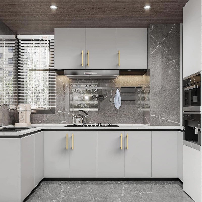 Asidrama 10 Pack 5 Inch(128mm) Brushed Gold Kitchen Cabinet Handles,