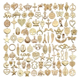 PAITOK Charms Pendants for Jewellery Making,100 Pieces Mixed Retro Alloy Charms Set for Bracelet Necklace Earrings Making DIY Crafts