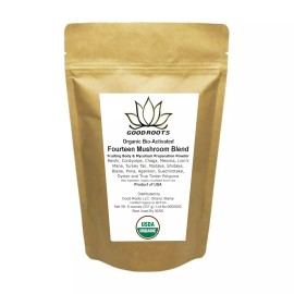 GoodRoots Fourteen Mushroom Blend Powder Organic USA grown mix of 14 mushrooms - 8 ounces
