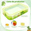 CDDGL Alberca Inflable Dinosaurios Grande Piscina Tre Nivele Con Accesorios,rectangular