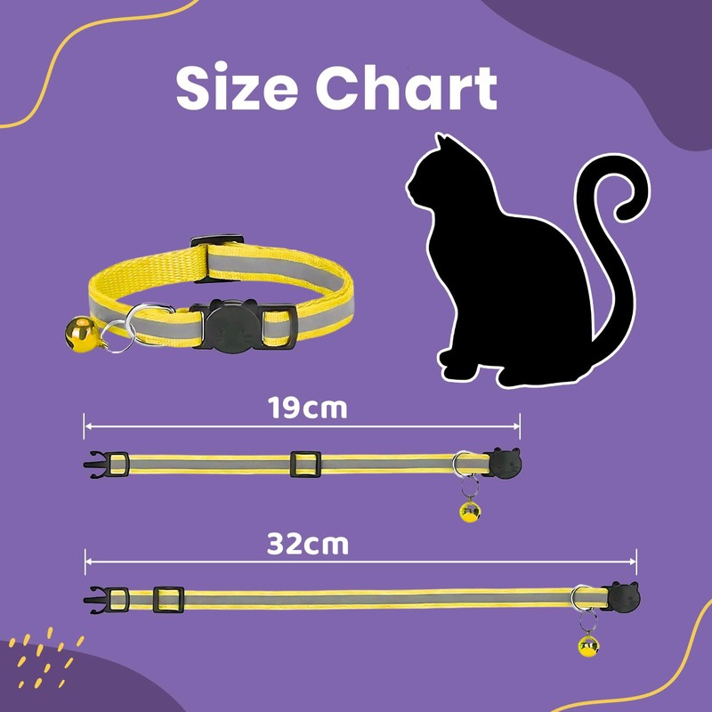 Reflective Cat Collars with Bells- Quick Release Cat Collar- Adjustable