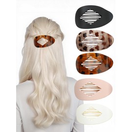 5Pcs French Flat Claw Clips for Women Girls Thick or Thin Hair Large Size Matte Finish Hair Barrettes Strong Hold Hair Accessories