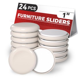 1" Furniture Sliders for Carpet, 24PCS with Adhesive Chair Leg Sliders for Hardwood Floors, Furniture Movers Sliders for Furniture, Furniture Sliders Move Furniture Easily.