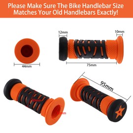 TOKSEO Pair of Children's Bicycle Grips, Safety Through Impact Protection, Bicycle Grips 22 mm Calibre, 95 mm Length Rubber Handlebar Grips Bicycle Children for Scooters, Children's Balance Bike,