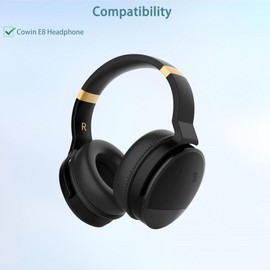 E8 Ear Pads, HAIZEEN Ear Pads Compatible with Cowin E8 E 8 Headphones Ear Pads Replacement Cushions (Breathable Fabric/High-Quality Foam)