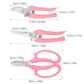 Garden Scissors 3Pcs Floral Shears with 3 Different Blades,Floral Scissors with Comfortable Grip Handle for Cutting Flowers Trimming Plants