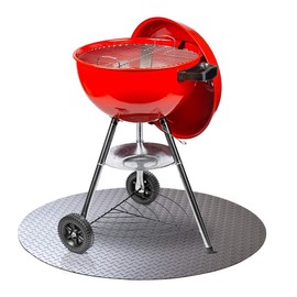 RESILIA - Round Under Grill Mat – Silver, Large 36-inch Diameter, for Outdoor Use