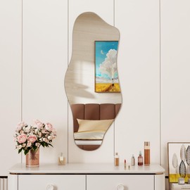 MICLEANCRO Irregular Wall Mirror, 19.6 * 47 Inch Asymmetrical Mirror Decor for Living Room Bedroom Bathroom Entryway
