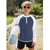 BesserBay Boys' Long-Sleeved Stand-Up Collar UV Shirt 1/4 Zip Rash