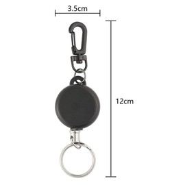 TUPARKA 10 Pcs Heavy Duty Retractable Key Chain Badge Reel Clips with 60cm/ 23.6 Inches Steel Wire Rope,Black